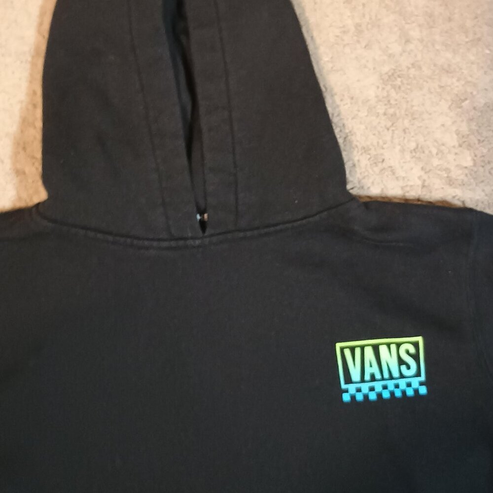 Vans Hoodie Kids Large Black Neon Gradient Graphic Skate Streetwear Pullover Hoo - Picture 4 of 9